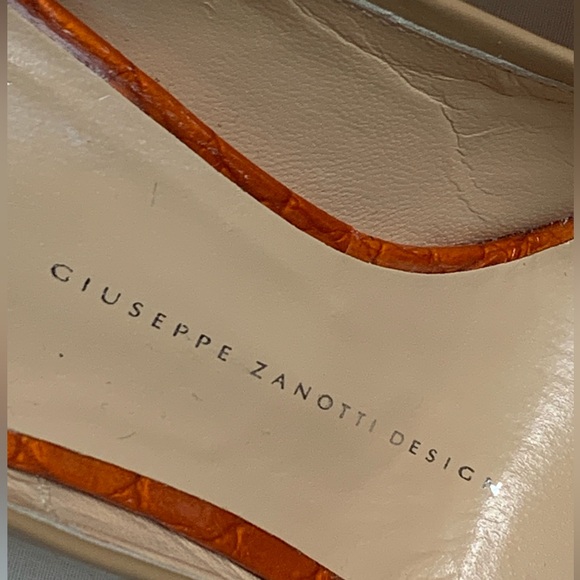 Giuseppe Zanotti Orange and Tan Croc-Embossed Heels Sz 36/6. Price Firm. - Picture 7 of 11